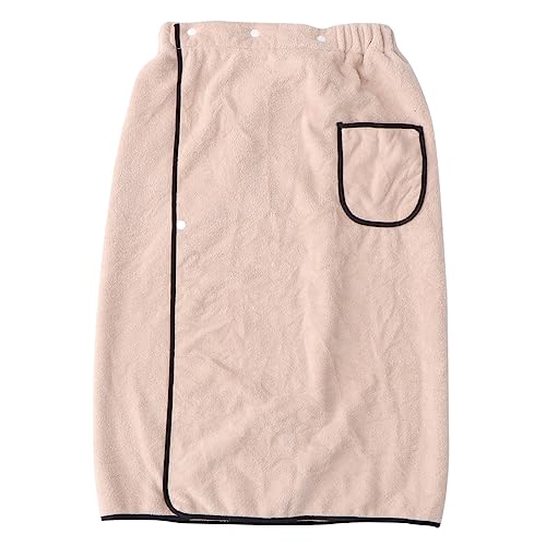 TINEASUR 1stück Herren Bademantel Aus Korallenvlies Tragbares Badetuch Hochabsorbierend Elastischer Bund Bequem Und Leicht Camel von TINEASUR