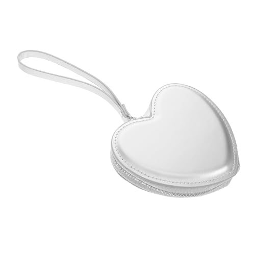 TINEASUR Herzförmige Damen Münzbörse Mini Geldbörse mit Handgelenkriemen Multifunktional für Münzen Karten Robustes Design für Alltag Shopping Reise Kompakte Portemonnaie Tasche von TINEASUR