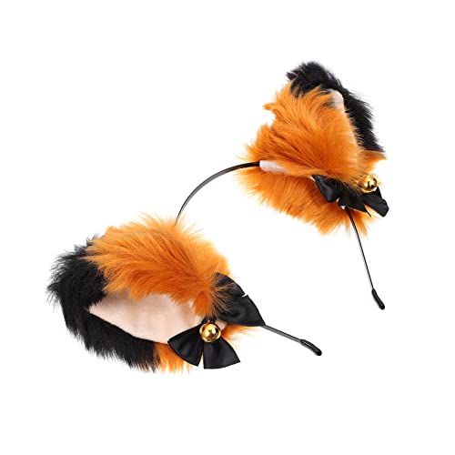 TINEASUR Plüsch-stirnband Mit Katzenohren Party Haarband Kreativer Kopfschmuck Cartoon-accessoire Goldene Glocke von TINEASUR