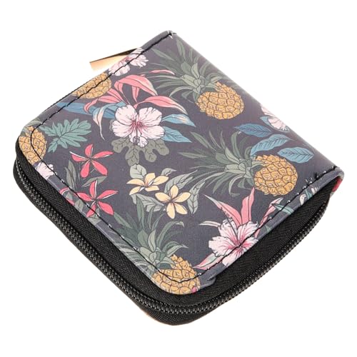 TINEASUR Kompakte Damen Geldbörse Aus Pu Mit Buntem Blumenmuster Praktische Zipper Geldtasche Für Reisen Und Alltag Stilvolles Portemonnaie Für Frauen Und Mädchen von TINEASUR