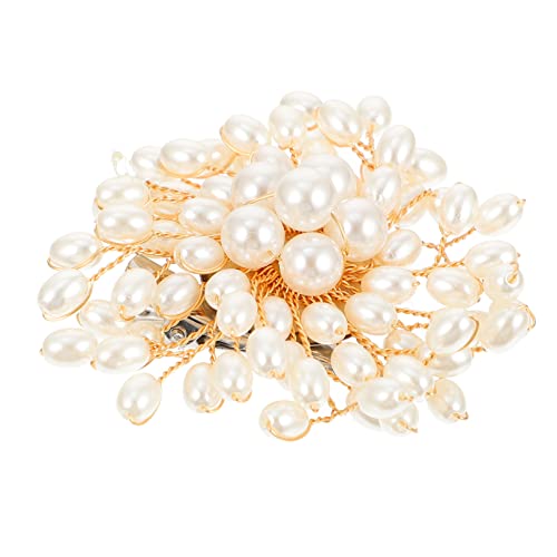 TINEASUR Korsage graceling gracy trauzeugengeschenke bastelzeug corsets Perlenbroschen für Damen Hochzeit Brautperle Corsage Damen Perlenbrosche Damen Kleiderklammer Zinklegierung Weiß von TINEASUR