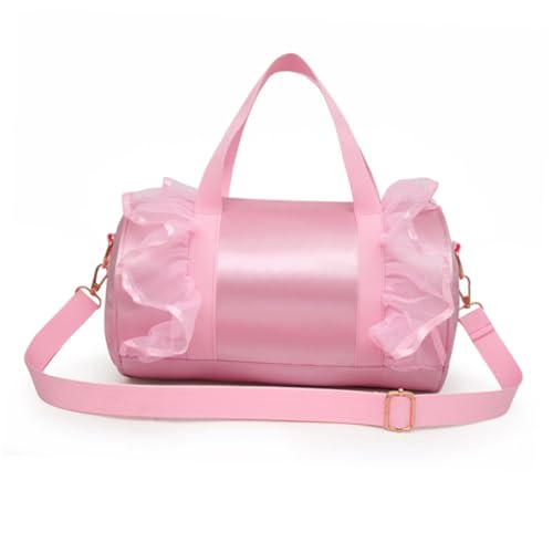 TINEASUR Ballett-Tanz-Tasche Für Mädchen Reisetasche Messenger Bag Umhängetasche Mit Großem Fassungsvermögen Glatter Reißverschluss Stickerei Eines Hübschen Spitzenblumen-Design Long von TINEASUR
