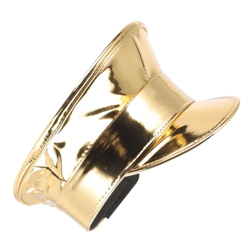 TINEASUR Uv-marinehut Marinekappe Für Damen Glänzendes Pu-material Modische Marinehüte Für Bühnenauftritte Marinehut-dekoration von TINEASUR