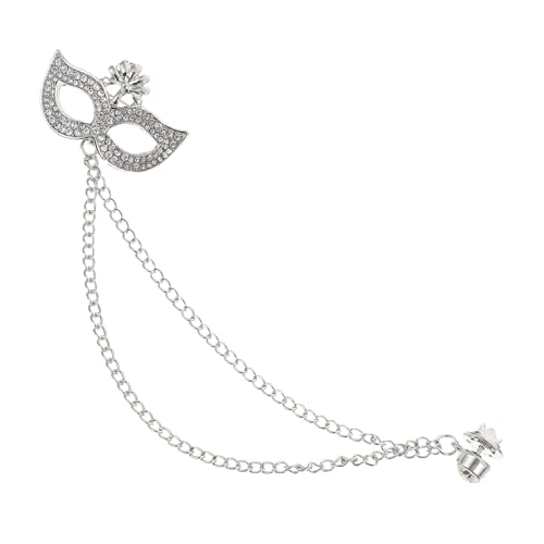 TINEASUR Brosche in Maskenform Stilvolle Kettennadel Anstecknadel Für Alle Outfits Elegantes Und Anmutiges Accessoire von TINEASUR