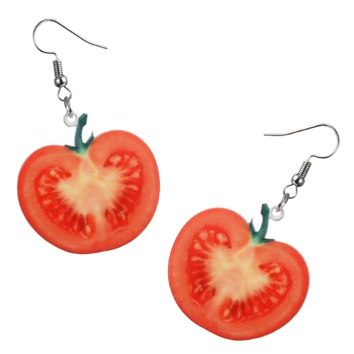 TINEASUR Ohrringe Kreativ Damen Ohrhänger Fruchtform Schmuck Ohrschmuck Rot Mode Einkaufen Arbeit Anlass Party Bankett Alltag Geschenk Freund Hergestellt Material Ohrring Ohrhänger von TINEASUR