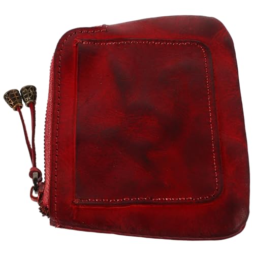 TINEASUR Münzgeldbörse Kleine Münzbörse Rindsleder Portemonnaie Mini Geldbörse Damen Multifunktional Tragbar Wechselgeld Kosmetiktasche Kleingeldbörse von TINEASUR