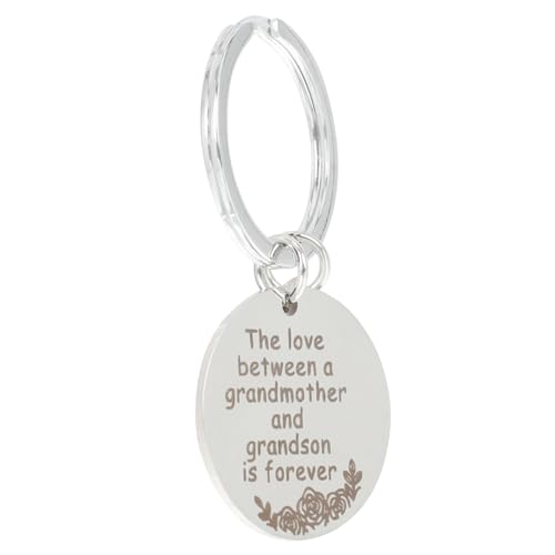 TINEASUR Schlüsselanhänger Für Großmutter Aus Edelstahl Personalisiertes Mit Silbernem Praktisches Und Dekoratives Accessoire Für Tasche Oder Rucksack von TINEASUR