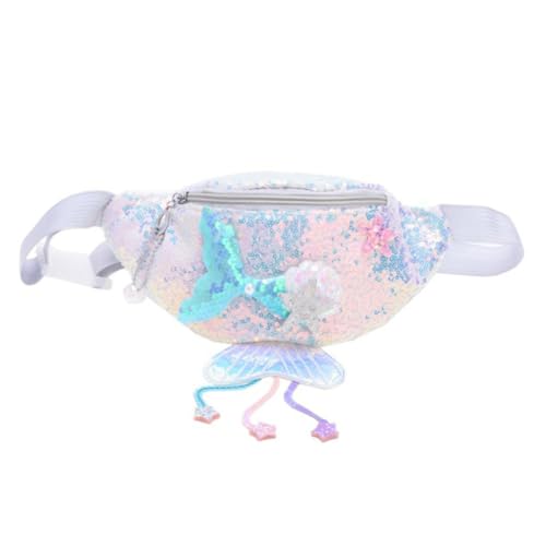TINEASUR Meerjungfrau-Brusttasche Für Junge Mädchen Reise-hüfttasche Mit Pailletten Bauchtasche Für Mädchen Junge -geldbörse Mit Meerjungfrauen-Design Lässige Gürteltasche Für Kleink von TINEASUR