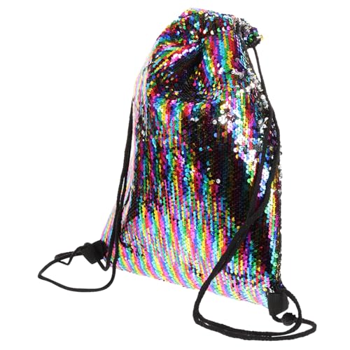 TINEASUR Pailetten Turnbeutel Mit Kordelzug Stoffbeutel Mit Pailletten-Design Großer Beutel Für Sport Und Freizeit Leicht Und Vielseitig Einsetzbar Für Einkaufen Wandern Und Camping von TINEASUR