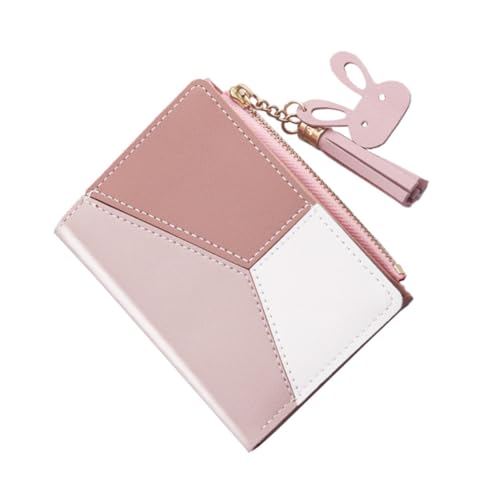 TINEASUR Kurze Quasten Geldbörse Für Damen Tragbare Pu Geldbörse Mit Reißverschluss Multifunktionale Kleiner Tasche in Altrosa Modischer Halter Für Karten Und Bargeld Für Freizeit Und von TINEASUR