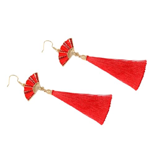 TINEASUR Rote Alloy Ohrstecker Damen Ohrschmuck Festliche Ohrringe für Party Hochzeit Neujahr Chinesischer Stil Glücksbringer Geschenk von TINEASUR