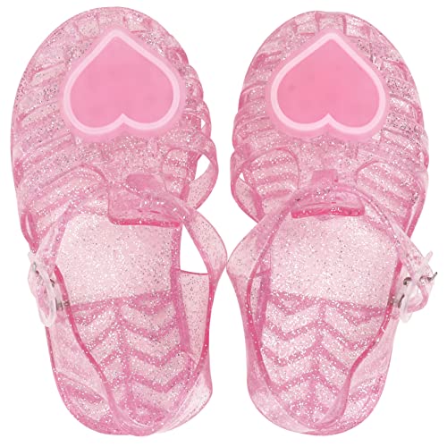 TINEASUR Sandalen Rutschfeste Sommer Slipper mit Verschleißfester Sohle Rote Geschlossene Zehen Jelly Hausschuhe für Mädchen Freizeit Schuhe von TINEASUR