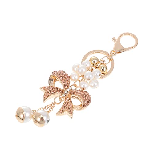 TINEASUR Schleife Schlüsselanhänger Perlendekor Autodekoration Autoanhänger Für Rückspiegel Perle Geldbörse Perlenschmuck Strass Schlüsselanhänger Armband Herzförmige Geldbörse Strasssteine von TINEASUR