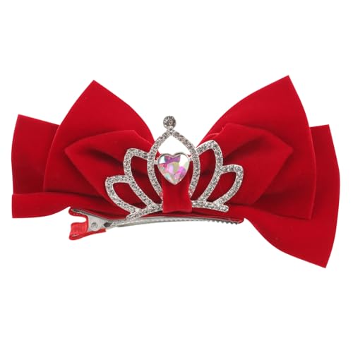 TINEASUR Süße Haarspange Mit Schleife Haarschmuck Für Mädchen Jungen Und Mädchen Strasskrone Dekorative Haarspange von TINEASUR