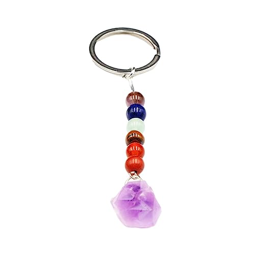 TINEASUR Schlüsselanhänger Brieftaschenschlüsselhalter dekorative Taschenverzierung Schlüsselhalter für die Handtasche Vintage-Einkaufstasche Steindekor keychian Naturstein Violett von TINEASUR