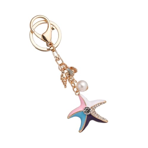 TINEASUR Niedlicher Seestern-schlüsselanhänger Mit Metallanhänger Und Strasssteinen Modisches Accessoire Für Frauen von TINEASUR