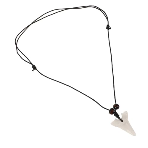 TINEASUR Simulierte Haifischzahn Halskette für Jungen Damen Charm Anhänger Cord Schmuck Mut Stärke Symbol Trendige Halskette für Freizeit Strandpartys von TINEASUR