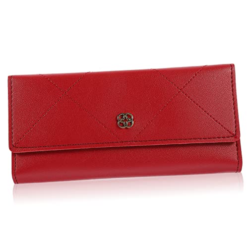 TINEASUR Lange Brieftasche Für Damen Große Kapazität Multifunktionale Brieftasche Aus Pu-Material Kartenhalter Praktisch Und Tragbar Für Kreditkarten Und Ausweise von TINEASUR