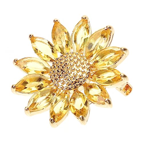 TINEASUR Sonnenblumen-corsage Blumendekor Kleidungsbrosche Gänseblümchen-blumenbrosche Blumenstift Gänseblümchen- Blumenverzierungen Anstecknadel Mit Gänseblümchen Golden Kristall von TINEASUR