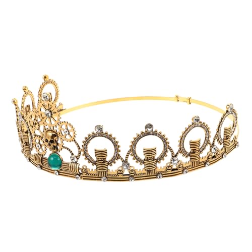 TINEASUR Steampunk Kopfkrone Damen Vintage Gear Design mit Totenschädel und Funkelnden Strasssteinen Leichtes Halloween Cosplay Stirnband für Themenparty und Maskerade von TINEASUR
