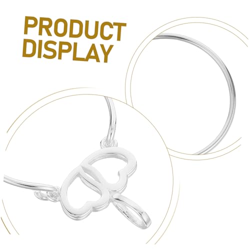 TINEASUR Sterling Silber Doppelherz Charm Anhänger Schmuckhalter für Halskette und Ring Flexibler Connector Pendant mit Edlem Finish Romantisches Geschenk für Damen und Mädchen von TINEASUR