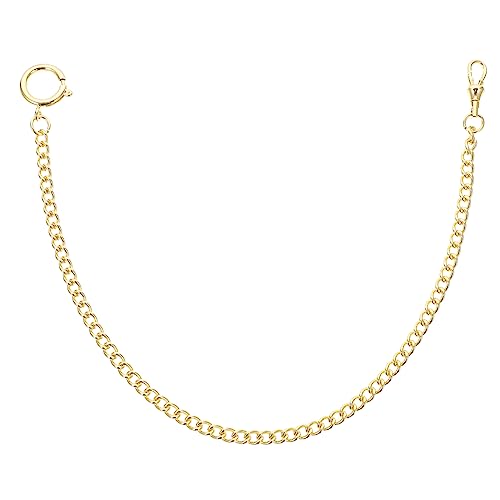 TINEASUR Taschenuhr Kette Für Männer Goldene Elektropolierte Metallhalskette Stilvolle Mode-hängerkette Mit Rundschnalle Für Formelle Und Lässige Outfits von TINEASUR