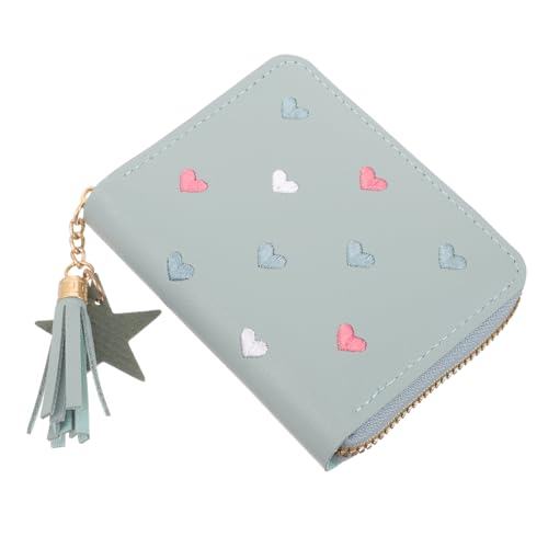 TINEASUR Pu- Geldbörse Damen Kleine Münztasche Wechselgeldbeutel Behälter Mit Quaste Anhänger Reißverschluss Tragbar Kompakt von TINEASUR