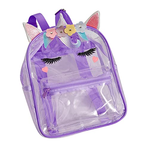 TINEASUR Transparenter Einhorn-Rucksack Für Mädchen Durchsichtige Büchertasche Aus Kunststoff Praktischer Kinderrucksack Für Schule Und Reisen von TINEASUR