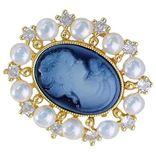 TINEASUR Vintage Brosche Damen mit Perlen Eleganter Viktorianischer Ansteckpin und Anhänger Vielseitige Modebrosche für Kleidung Hüte und Taschen für Abschlussball und Festliche Anlässe von TINEASUR
