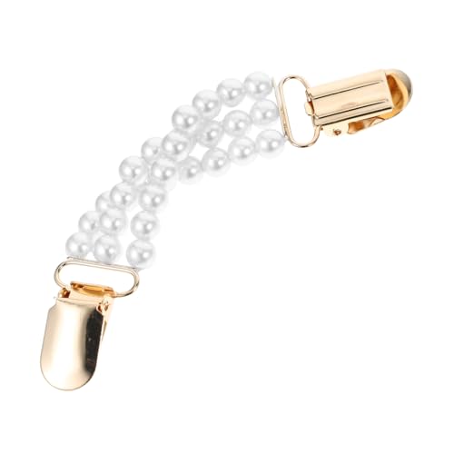 TINEASUR Vintage Cardigan Clip Damen Pullover Schal Brosche mit Eleganter Weißer Perlenkette Vielseitiger Schutz vor Malfunktionen für Partys Abendveranstaltungen und Alltag von TINEASUR