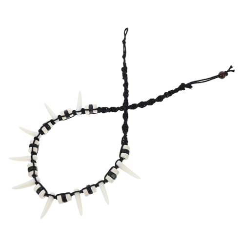 TINEASUR Wolfskette Mit Künstlichem Zahn Anhänger Tribal Halskette Für Männer Handgefertigt Aus Hochwertigen Materialien Wikinger Stil Wolf Zahn Anhänger Kette von TINEASUR