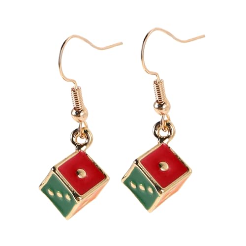 TINEASUR Würfel Ohrringe Damen Leicht Kreativ Punk Ohrringe Würfelförmig Dangle Ohrschmuck Vielseitig für Alltag Party von TINEASUR