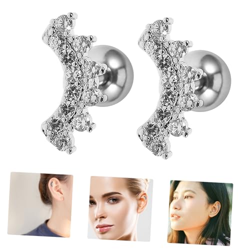 TINEASUR Zircon Ohrstecker Damen Knorpel Ohrklemme Ohrpiercing Ohrschmuck Hypoallergen Flache Rückseite Elegantes Design für Teens und Frauen von TINEASUR
