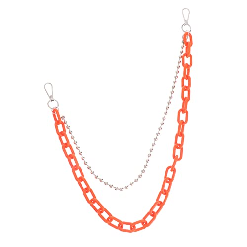 TINEASUR Hip Hop Taillenkette Aus Kunststoff Und Eisen Modische Taillenkette Für Erwachsene Leichte Und Langlebige Gürtelkette Für Partys Und Reisen Orange von TINEASUR