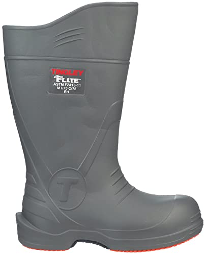 TINGLEY Unisex-Erwachsene Flite Rain Boot, Grau/Orange, 6 Women/4 Men von TINGLEY