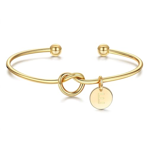 Armband Damen Gold, 14k Vergoldet Armband Gold mit E Buchstaben Set Damen Armbänder Personalisiert Schmuck Jahrestag Weihnachten Muttertag Geburtstag Geschenke für Frauen Mädchen Mama Oma Kinder von TINGN