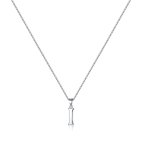 TINGN 925 Silber Kette mit Buchstaben Ketten für Damen, Hypoallergene Initialen Halskette Damen Kette mit Buchstaben Initialen Anhänger S925 Sterling Silber Kette für Damen Mädchen Geschenke (I) von TINGN