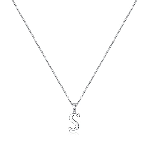 TINGN Geschenke für Mama Frauen, Initialen Halskette Damen Silber 925 Kette mit Buchstaben S Initialen Silberkette für Damen Jahrestag Muttertag Geburtstagsgeschenke für Frauen Mädchen Freundin von TINGN