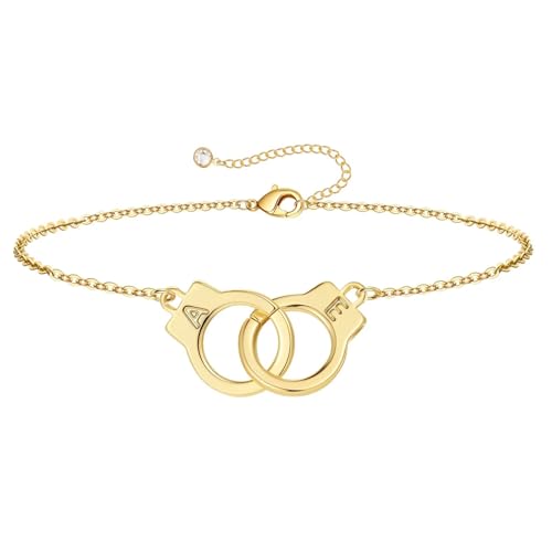TINGN Armband Damen - 14K Gold Vergoldete Gold Armband mit Buchstaben E Initial A Armbänder Damen Frauen Schmuck Teenager Mädchen Goldenes Armbänder Mädchen Trauzeugin Geschenk Hochzeit Freundin von TINGN