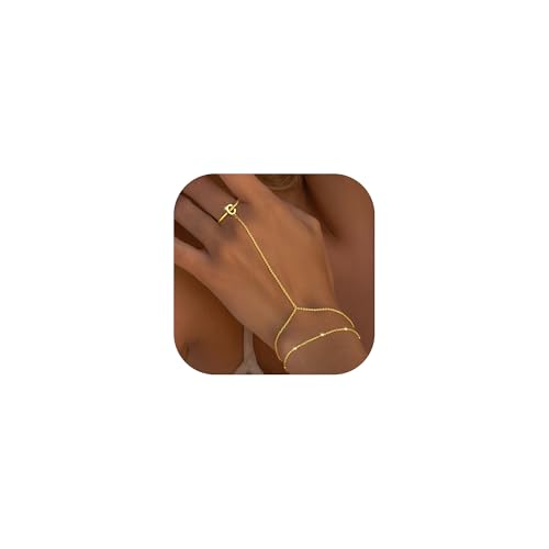 TINGN Gold Armband mit Buchstaben - 14K Gold Vergoldet Armbänder mit Buchstaben C Armband Mehrlagige Gliederkette Armbänder Mädchen Personalisierte Geschenke für Frauen Mutter Teenager Mädchen von TINGN