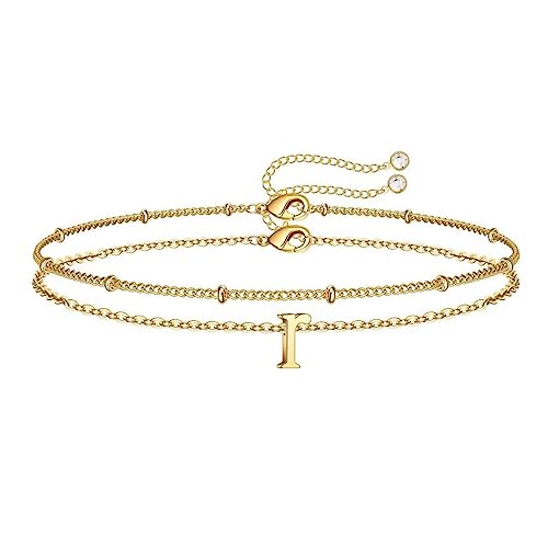 TINGN Armband Damen Mädchen, 14k Vergoldet Armband Gold mit Buchstaben R Armbänder Damen Modeschmuck Geburtstag Jahrestag Weihnachten Personalisierte Geschenke für Frauen Mädchen Kinder von TINGN