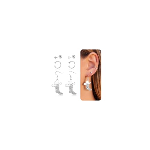 TINGN Cowgirl Ohrringe Retro Western Cowboystiefel Ohrringes Rodeo Country Stiefel Ohrringe Vintage Cowboy Boot Hängeohrringe Tropfen Ohrringes für Frauen und Mädchen von TINGN