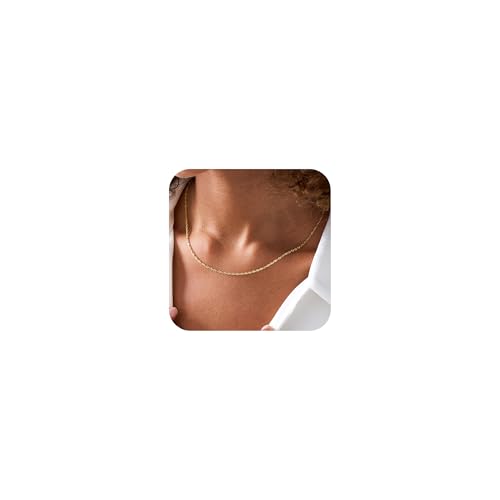 TINGN Goldkette für Frauen Trendy - Zierliche 14 Karat Vergoldete Twist Kette Verdrehter Singapur Halskette Damen Goldschmuck Geschenke für Frauen Mädchen TINGN Goldkette für Frauen Trendy - Zierliche 14 Karat Vergoldete Twist Kette Verdrehter Singapur Halskette Damen Goldschmuck Geschenke für Frauen Mädchen von TINGN