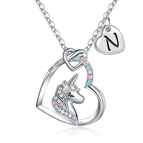 TINGN Einhorn Geschenke für Mädchen, 14 Karat Vergoldet Einhorn Buchstaben N Kette Einhorn Halskette Mädchen Herz Anhänger Kette Mädchen Einhorn Halskette Einhorn Geschenke für Tochter Mädchen Schmuck TINGN Einhorn Geschenke für Mädchen, 14 Karat Vergoldet Einhorn Buchstaben N Kette Einhorn Halskette Mädchen Herz Anhänger Kette Mädchen Einhorn Halskette Einhorn Geschenke für Tochter Mädchen Schmuck von TINGN