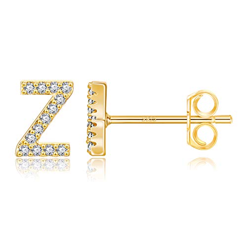 TINGN G Initial Ohrringe - 14k Gold Plated Letter Ohrringe für Teenager Mädchen Nickel frei Ohrringe Mädchen Alphanber Ohrringe Hypoallergen CZ Initial Ohrringe für Mädchen durchbohrt von TINGN