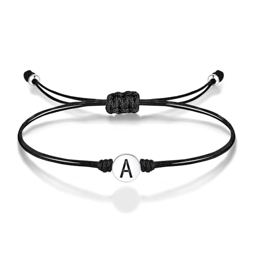 TINGN Geschenke für Frauen Herren - Initial Armbänder Damen, S925 Sterling Silber Anhänger Matching Armbänder Buchstabe A Armbänder für Frauen Teenager Mädchen Paare Armbänder Freundin Ehefrau von TINGN