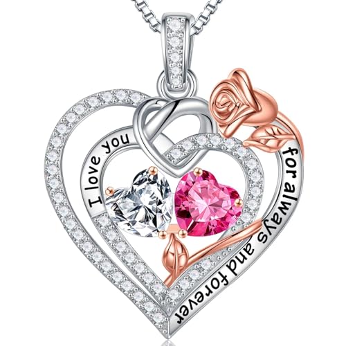 TINGN Geschenke für Frauen - Jahrestag Geschenk für Sie, Hochzeitstag Geschenke für Frauen, Geschenke für Frau, Geschenk Freundin Geburtstag, Muttertag Geschenk, April Halskette Silber 925 Schmuck TINGN Geschenke für Frauen - Jahrestag Geschenk für Sie, Hochzeitstag Geschenke für Frauen, Geschenke für Frau, Geschenk Freundin Geburtstag, Muttertag Geschenk, April Halskette Silber 925 Schmuck von TINGN