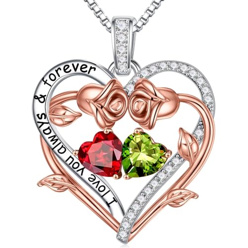 TINGN Geschenke für Frauen Sie - Geburtsstein Halskette Damen Silber 925 Kette Schmuck Januar Granat August Peridot Valentinstag Jahrestag Geburtstag Geschenke für Sie Freundin Ehefrau Mutter TINGN Geschenke für Frauen Sie - Geburtsstein Halskette Damen Silber 925 Kette Schmuck Januar Granat August Peridot Valentinstag Jahrestag Geburtstag Geschenke für Sie Freundin Ehefrau Mutter von TINGN