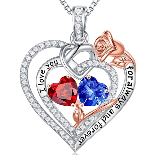 TINGN Geschenke für Frauen Sie - Geburtsstein Halskette Damen Silber 925 Kette Schmuck Januar Granat September Saphir Valentinstag Jahrestag Geburtstag Geschenke für Sie Freundin Ehefrau Mutter TINGN Geschenke für Frauen Sie - Geburtsstein Halskette Damen Silber 925 Kette Schmuck Januar Granat September Saphir Valentinstag Jahrestag Geburtstag Geschenke für Sie Freundin Ehefrau Mutter von TINGN