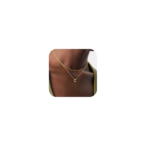 TINGN Gold Halskette Damen Trendige, Gold Buchstaben Kette Damen Mädchen Schmuck Buchstaben C Halskette Damen Zierlich Gold Kette Damen Mehrreihige Gold Kette Mädchen Frauen Geschenk TINGN Gold Halskette Damen Trendige, Gold Buchstaben Kette Damen Mädchen Schmuck Buchstaben C Halskette Damen Zierlich Gold Kette Damen Mehrreihige Gold Kette Mädchen Frauen Geschenk von TINGN